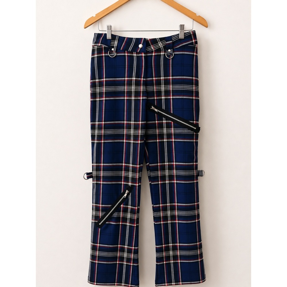 Lip Service Plaid Pants Punk Goth Whimsigoth Zippered 90s y2k Made in USA Size S